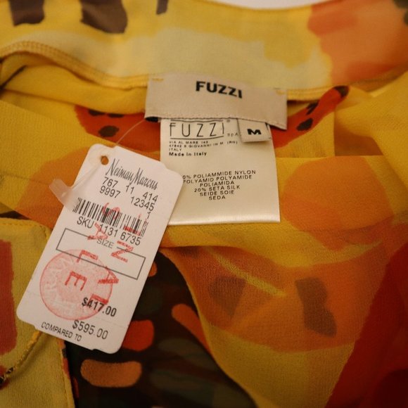 FUZZI Abstract Semi Sheer Tunic Top M NWT - Picture 5 of 6